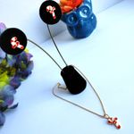 14k Gold Filled Candy Cane Necklace Earrings Set Red Photo 1