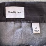Aritzia Sunday Best Pleated Faux Leather Mini Skirt Size 10 Black Photo 3