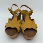 O'Neill  Women's Yellow Cassidy Wedge Cork Leather Ankle Strap Sandals NWT Size 8 Photo 1