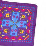 Vintage 90’s Purple Colorful Tribal Western Cowboy Square Handkerchief Scarf Photo 1