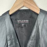 wilson's leather Vintage  Womens Large Moto Black Leather Vest With Snap Closure Photo 2
