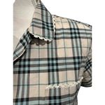 Burberry Women's Check Short-Sleeve Button-Up Shirt, size 8 Photo 1