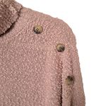 Pink Rose Mine Womens Sz M  Turtleneck Sweater Button Accents Soft Textured Photo 3