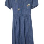 Alfred Dunner Hot Air Balloon Midi Dress Art Teacher Vintage 90s Size 10 Photo 0