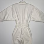 Vintage Venezia Sportswear White Denim Jumpsuit 80s Power Suit Cinched Waist XXS Photo 4