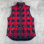 J.Crew Puffer Vest Women Excursion Goose Down Quilted Buffalo Plaid Preppy Small Photo 1