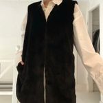 INC International Concepts Faux Fur Vest Size S/M Black Photo 5