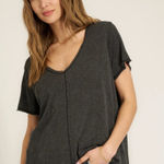 Project Social T  Grey Dark V-Neck T-Shirt Photo 5
