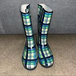 Sperry  green, yellow and blue plaid Rain Boots, size 7 Photo 2