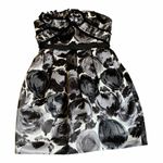 BCBGMAXAZRIA Black Combo Dress Print Rosette Tuxedo Trim Strapless Mini 02 EUC Photo 8