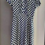 Marc by Marc Jacobs  Navy and White Checkered Midi Dress Photo 0