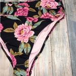 Shade & Shore  Floral Tie Black Bikini Bottoms •S •New Without Tag Photo 3