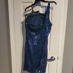 Honey and Rosie  One Shoulder Sparkling Blue Dress Photo 2
