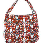 Free People  Oversized Orange Floral Shopper Tote Bag Photo 0