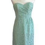 David's Bridal David’s Bridal Mint Green Strapless Lace Gathered Cocktail Dress Size 2 NEW Photo 0