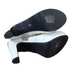 White Mesh Open Toe Bow High Heels Wedding Bridal Homecoming size 40 (US 9) Photo 4