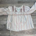 Calypso St. Barth  Floral Embroidered Peasant Style Top K8 Photo 5