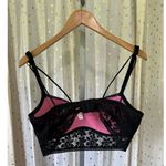 Victoria's Secret NWT PINK Black Lace Bralette Push Up Padded Underwired Bra XL Photo 5
