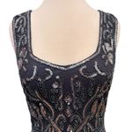 Gianni Bini GB Navy Blue Cocktail Party Mini Dress Sleeveless Sheer Back Sequins Size Medium Photo 4
