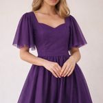 NWT JessaKae Nora Purple Midi Dress Sz XXL Sweetheart Flutter Sleeve Fit & Flare Photo 5