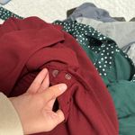 Leith  faux wrap, jumpsuit burgundy,/ wine color. elastic in back waist Photo 4