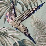 Muse Linen Sequined Parakeets & Butterflies Straight Skirt Green Size 14 Photo 4