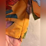 Orange and Blue Tropical Puff Sleeve Ruffled Crop Top summer beach resortwear Photo 2