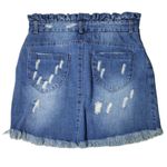 Hayden  Los Angeles Denim Skirt Ruffle Waist Distressed Frayed Hem‎ Womens L Photo 1
