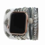 Victoria Emerson Beaded Silver/White/Gray Magnetic Clasp Apple Watch Band 38/40m Photo 4