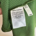 Reformation cassi knit Dress XS Green Ribbed Midi Sleeveless Square Neck slit Photo 6