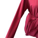 Pinkblush Red Plush Jacket with Shawl Collar and Belt Photo 1