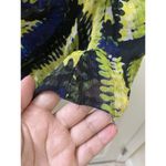 Etcetera  Women’s 12 Yellow And Blue Floral Sleeveless Blouse Ruffle Photo 5