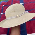 Seafolly  Australia Collapsible Fedora Sun Hat Adjustable Size O/S Gold Tassels Photo 0