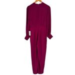 Gal Meets Glam Jessamyn Button Jumpsuit size 4 Boysenberry Long Sleeve V Neck Photo 10