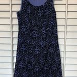 Loft Blue Velvet Scroll Print Dress Size 4 Photo 0