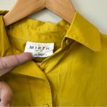 Mirth Kyoto Oversized Long Sleeve Button Down Yellow Shirt 100% cotton Size XS Photo 3