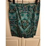 J.Crew  The Pencil Skirt‎ Size 8 Green Blue Floral Pattern Career Photo 3