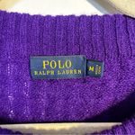Polo Ralph Lauren Sweater Women's Sz M Purple Cable Knit Pullover Crew Neck Wool Size M Photo 6
