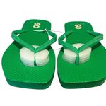 SO  Flip Flops Womens Size 8 Green Slip On Sandals Thongs Light Square Toe NWT Photo 1