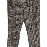 Who What Wear  Black Print Stretch Pants Size 8 Black and Cream Ankle Pants Photo 0