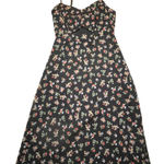 Bailey 44 Black Floral Midi Dress Spaghetti Straps Made In USA Size 0 Photo 0