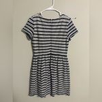 Ann Taylor  Eyelet Striped Short Sleeve Knit Lined Fit Flare Dress Size 6 New Photo 1