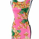 Line and Dot  Floral Silk Sheath Dress XS Pink Green Yellow Tropical NWT Photo 1