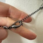 Silver Tone Multi Chain Chunky Crystal Necklace Whimsigoth Punk Goth Statement Photo 3