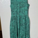 Vintage 1980s Liz Sport Tank Midi Dress Large Aztec Print Dropped Waist Photo 2