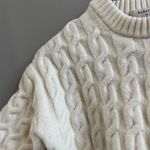 Babaton Aritzia  Wool Cable Knit Cropped Cream Sweater Photo 1