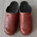 Lands' End Lands’ End Cognac Brown Leather Clogs Mules Size 9 Photo 0