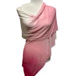 MICHAEL KORS COLLECTION PINK WHITE OMBRE VISCOSE LINEN ROSEWATER SCARF WRAP Photo 2