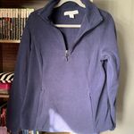 Amazon Fuzzy Navy Fleece Quarter Zip Pullover Photo 0