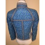 J.‎ CREW QUILTED EMBELLISHED COLORFUL Full zip JACKET WOMEN'S SIZE 0 BLUE FLORAL Photo 3